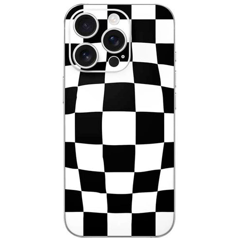 Black and White Zoomed Checkerboard iPhone 16 Pro Skin